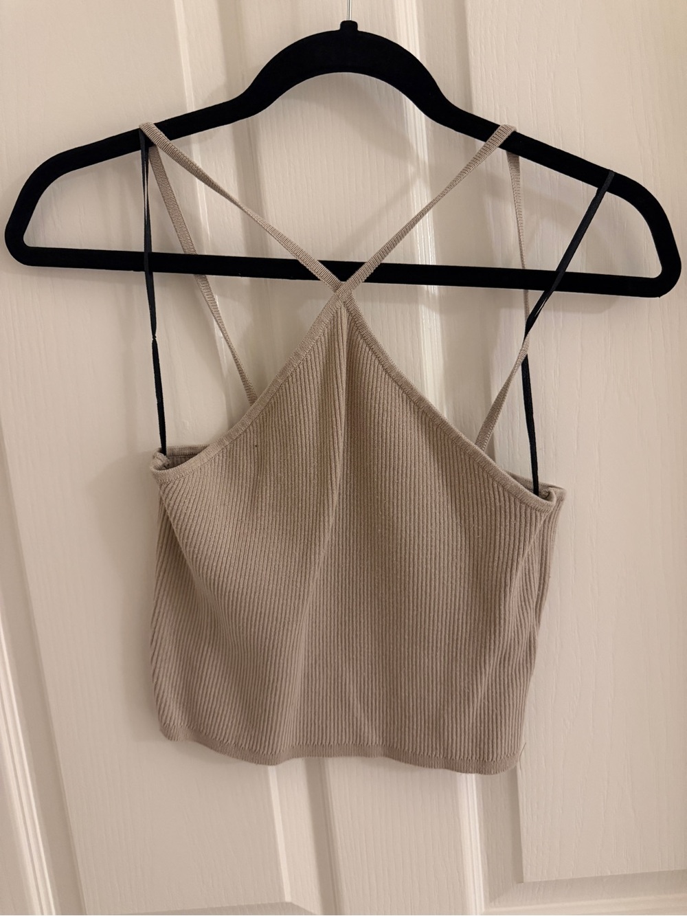 H&M Ribbed Crisscross Camisole - Taupe